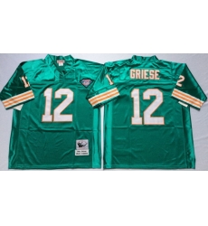 Men Miami Dolphins 12 Bob Griese Aqua M&N Throwback Jersey Men Miami Dolphins 12 Bob Griese Aqua M&N Throwback Jersey