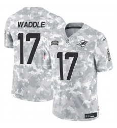 Men Miami Dolphins 17 Jaylen Waddle 2024 F U S E Arctic Camo Salute To Service Limited Stitched Football Jersey Men Miami Dolphins 17 Jaylen Waddle 2024 F U S E Arctic Camo Salute To Service Limited Stitched Football Jersey