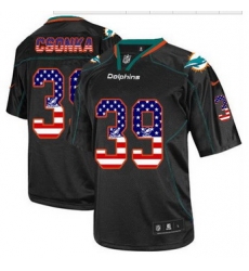 New Miami Dolphins #39 Larry Csonka Black Men' Stitched NFL Elite USA Flag Fashion Jersey New Miami Dolphins #39 Larry Csonka Black Men' Stitched NFL Elite USA Flag Fashion Jersey