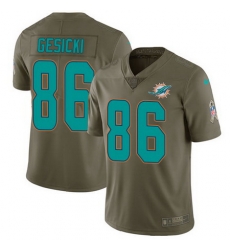 Nike Dolphins #86 Mike Gesicki Olive Youth Stitched NFL Limited 2017 Salute to Service Jersey Nike Dolphins #86 Mike Gesicki Olive Youth Stitched NFL Limited 2017 Salute to Service Jersey