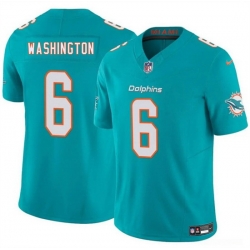 Youth Miami Dolphins 6 Malik Washington Aqua 2025 F U S E  Vapor Limited Stitched Football Jersey
