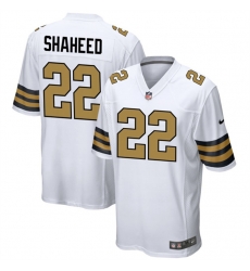 Men New Orleans Saints 22 Rashid Shaheed White Color Rush Stitched Football Game Jersey Men New Orleans Saints 22 Rashid Shaheed White Color Rush Stitched Football Game Jersey