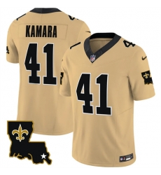 Men New Orleans Saints 41 Alvin Kamara Gold 2023 F U S E 1987 Legacy Vapor Stitched Jersey Men New Orleans Saints 41 Alvin Kamara Gold 2023 F U S E 1987 Legacy Vapor Stitched Jersey
