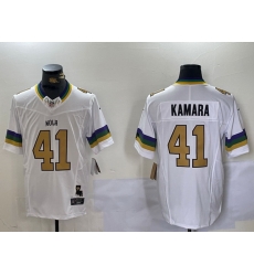 Men New Orleans Saints 41 Alvin Kamara White 1987 Legacy Cool Base Stitched Baseball Jersey Men New Orleans Saints 41 Alvin Kamara White 1987 Legacy Cool Base Stitched Baseball Jersey