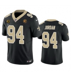 Men New Orleans Saints 94 Cameron Jordan Black 2023 F U S E With 4 Star C Patch And John Madden Patch Vapor Limited Stitched Football Jersey Men New Orleans Saints 94 Cameron Jordan Black 2023 F U S E With 4 Star C Patch And John Madden Patch Vapor Limited Stitched Football Jersey