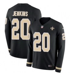 Nike Saints 20 Janoris Jenkins Black Team Color Men Stitched NFL Limited Therma Long Sleeve Jersey Nike Saints 20 Janoris Jenkins Black Team Color Men Stitched NFL Limited Therma Long Sleeve Jersey