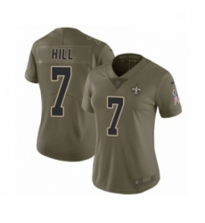 Womens Nike New Orleans Saints 7 Taysom Hill Limited Olive 2017 Salute to Service NFL Jersey Womens Nike New Orleans Saints 7 Taysom Hill Limited Olive 2017 Salute to Service NFL Jersey