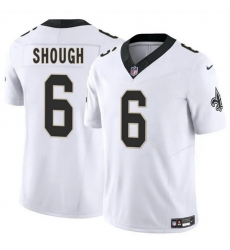Youth New Orleans Saints 6 Tyler Shough White 2025 Draft F U S E Vapor Limited Stitched Football Jersey