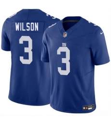 Men New York Giants 3 Russell Wilson Blue 2025 F U S E  Vapor Untouchable Limited Stitched Jersey