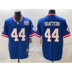 Men New York Giants 44 Cam Skattebo Royal 2025 Draft F U S E  100th Season  26 State Patch Vapor Limited Stitched Football Jersey