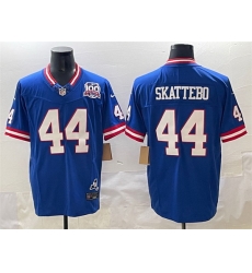 Men New York Giants 44 Cam Skattebo Royal 2025 Draft F U S E  100th Season  26 State Patch Vapor Limited Stitched Football Jersey