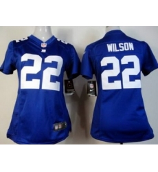 Women New York Giants 22 Wilson Blue Jerseys Women New York Giants 22 Wilson Blue Jerseys