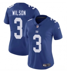 Women New York Giants 3 Russell Wilson Blue 2025 Vapor Stitched Jersey