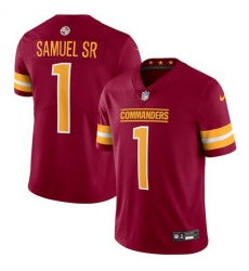 Men Washington Commanders 1 Deebo Samuel Sr Burgundy 2025 Vapor Limited Stitched Football Jersey