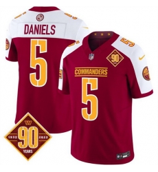 Men Washington Commanders 5 Jayden Daniels Burgundy White 2023 F U S E 90th Anniversary Vapor Limited Stitched Football Jersey Men Washington Commanders 5 Jayden Daniels Burgundy White 2023 F U S E 90th Anniversary Vapor Limited Stitched Football Jersey