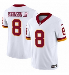 Men Washington Commanders 8 Brian Robinson Jr White 2025 FUSE Throwback Vapor Limited Football Stitched Jersey