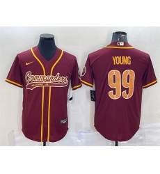 Men Washington Commanders 99 Chase Young Burgundy With Patch Cool Base Stitched Baseball Jersey Men Washington Commanders 99 Chase Young Burgundy With Patch Cool Base Stitched Baseball Jersey