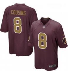 Mens Nike Washington Redskins 8 Kirk Cousins Game Burgundy RedGold Number Alternate 80TH Anniversary NFL Jersey Mens Nike Washington Redskins 8 Kirk Cousins Game Burgundy RedGold Number Alternate 80TH Anniversary NFL Jersey