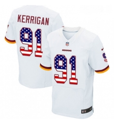 Mens Nike Washington Redskins 91 Ryan Kerrigan Elite White Road USA Flag Fashion NFL Jersey Mens Nike Washington Redskins 91 Ryan Kerrigan Elite White Road USA Flag Fashion NFL Jersey