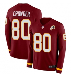 Nike Redskins #80 Jamison Crowder Burgundy Red Team Color Men Stitched NFL Limited Therma Long Sleeve Jersey Nike Redskins #80 Jamison Crowder Burgundy Red Team Color Men Stitched NFL Limited Therma Long Sleeve Jersey