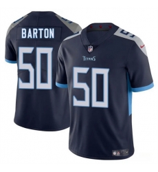 Men Tennessee Titans 50 Cody Barton Navy 2025 Vapor Limited Stitched Football Jersey