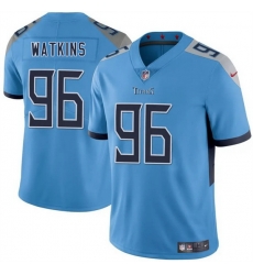 Men Tennessee Titans 96 Carlos Watkins Blue 2025 Vapor Limited Stitched Football Jersey
