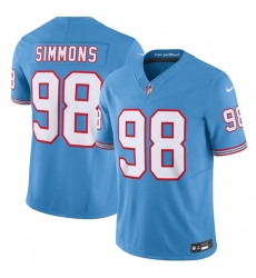 Men Tennessee Titans 98 Jeffery Simmons Light Blue 2023 F U S E Vapor Limited Throwback Stitched Football Jersey Men Tennessee Titans 98 Jeffery Simmons Light Blue 2023 F U S E Vapor Limited Throwback Stitched Football Jersey