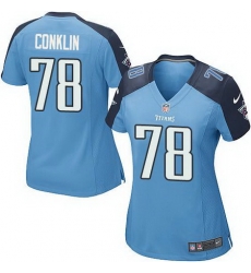 Nike Titans #78 Jack Conklin Light Blue Team Color Womens Stitched NFL Elite Jersey Nike Titans #78 Jack Conklin Light Blue Team Color Womens Stitched NFL Elite Jersey