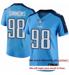 Titans 98 Jeffery Simmons Light Blue Women Stitched Football Limited Rush Jersey Titans 98 Jeffery Simmons Light Blue Women Stitched Football Limited Rush Jersey
