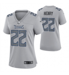 Women Tennessee Titans 22 Derrick Henry Gray Atmosphere Fashion Stitched Football Jersey Women Tennessee Titans 22 Derrick Henry Gray Atmosphere Fashion Stitched Football Jersey