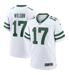 Men New York Jets 17 Garrett Wilson White Throwback Player Stitched Game Jersey Men New York Jets 17 Garrett Wilson White Throwback Player Stitched Game Jersey