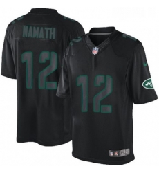 Mens Nike New York Jets 12 Joe Namath Limited Black Impact NFL Jersey Mens Nike New York Jets 12 Joe Namath Limited Black Impact NFL Jersey