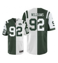 Nike Jets #92 Leonard Williams Green White Mens Stitched NFL Elite Split Jersey Nike Jets #92 Leonard Williams Green White Mens Stitched NFL Elite Split Jersey