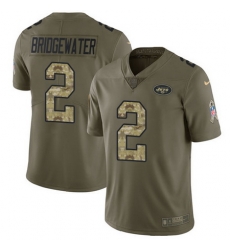 Nike Jets #2 Teddy Bridgewater Olive Camo Youth Stitched NFL Limited 2017 Salute to Service Jersey Nike Jets #2 Teddy Bridgewater Olive Camo Youth Stitched NFL Limited 2017 Salute to Service Jersey