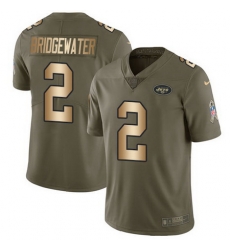 Nike Jets #2 Teddy Bridgewater Olive Gold Youth Stitched NFL Limited 2017 Salute to Service Jersey Nike Jets #2 Teddy Bridgewater Olive Gold Youth Stitched NFL Limited 2017 Salute to Service Jersey