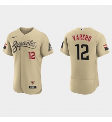 Arizona Diamondbacks 12 Daulton Varsho Men Nike 2021 City Connect Authentic MLB Jersey Gold
