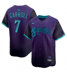 Men Arizona Diamondbacks 7 Corbin Carroll Purple 2025 City Connect Limited Stitched Baseball Jersey