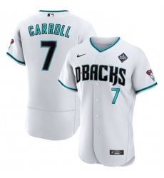 Men Arizona Diamondbacks 7 Corbin Carroll White 2023 World Series Flex Base Stitched Jersey Men Arizona Diamondbacks 7 Corbin Carroll White 2023 World Series Flex Base Stitched Jersey