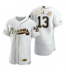Atlanta Braves 13 Ronald Acuna Jr. White Nike Mens Authentic Golden Edition MLB Jersey Atlanta Braves 13 Ronald Acuna Jr. White Nike Mens Authentic Golden Edition MLB Jersey