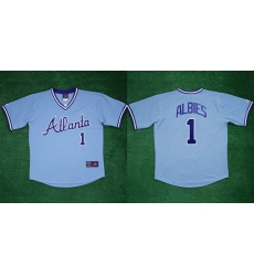 Men Atlanta Braves 1 Ozzie Albies 1982 Light Blue Cool Base Stitched Baseball Jersey Men Atlanta Braves 1 Ozzie Albies 1982 Light Blue Cool Base Stitched Baseball Jersey