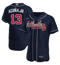 Men Atlanta Braves 13 Ronald Acuna Jr Men Nike Navy Alternate 2020 Flex Base Player MLB Jersey Men Atlanta Braves 13 Ronald Acuna Jr Men Nike Navy Alternate 2020 Flex Base Player MLB Jersey
