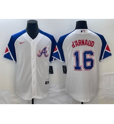 Men Atlanta Braves 16 Travis D 27Arnaud White 2023 City Connect Cool Base Stitched Baseball Jersey Men Atlanta Braves 16 Travis D 27Arnaud White 2023 City Connect Cool Base Stitched Baseball Jersey