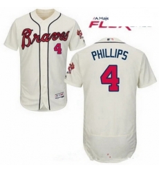 Men Atlanta Braves 4 Brandon Phillips Cream Flex Base Jersey Men Atlanta Braves 4 Brandon Phillips Cream Flex Base Jersey