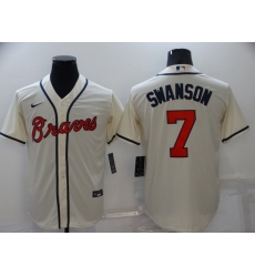 Men Atlanta Braves 7 Dansby Swanson Ice Cream Cool Base MLB Stitched Jersey Men Atlanta Braves 7 Dansby Swanson Ice Cream Cool Base MLB Stitched Jersey
