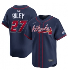 Men Atlanta Braves Austin Riley Navy 2025 Speedway Classic Alternate Limited Stitched Baseball Jersey