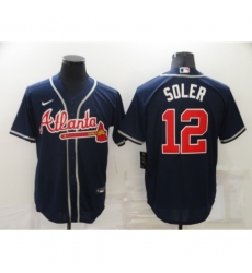 Men's Atlanta Braves #12 Jorge Soler Blue Nike MLB Jersey Men's Atlanta Braves #12 Jorge Soler Blue Nike MLB Jersey