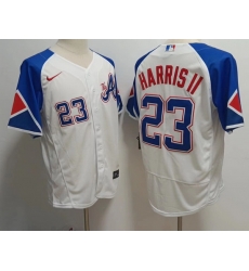 Men's Atlanta Braves #23 Michael Harris II White 2023 City Connect Flex Base Stitched Baseball Jersey Men's Atlanta Braves #23 Michael Harris II White 2023 City Connect Flex Base Stitched Baseball Jersey