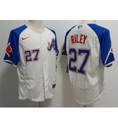Men's Atlanta Braves #27 Austin Riley White 2023 City Connect Flex Base Stitched Baseball Jersey Men's Atlanta Braves #27 Austin Riley White 2023 City Connect Flex Base Stitched Baseball Jersey