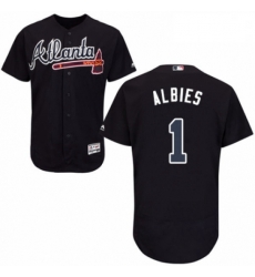 Mens Majestic Atlanta Braves 1 Ozzie Albies Navy Blue Alternate Flex Base Authentic Collection MLB Jersey Mens Majestic Atlanta Braves 1 Ozzie Albies Navy Blue Alternate Flex Base Authentic Collection MLB Jersey