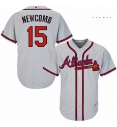 Mens Majestic Atlanta Braves 15 Sean Newcomb Replica Grey Road Cool Base MLB Jersey Mens Majestic Atlanta Braves 15 Sean Newcomb Replica Grey Road Cool Base MLB Jersey